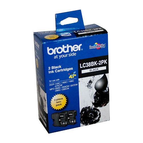 Picture of Brother LC38 Black Twin Pack