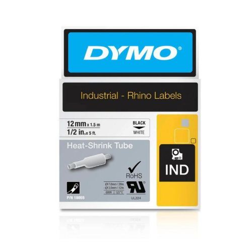 Picture of Dymo Rhno Tube Ht Shrk 12mm Wh